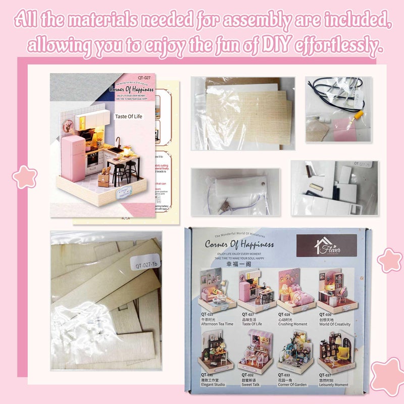 Flever Dollhouse Miniature DIY House Kit Creative Room with Furniture for Romantic Artwork Gift (Taste of Life) - Image 3